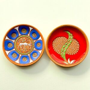 Rare collectible Bonis Pottery Terracotta small plates Rhodos Greece